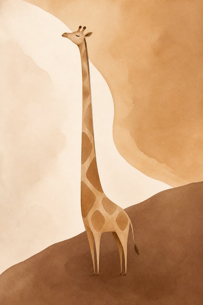 Serene Giraffe Landscape by Natalie Bruns