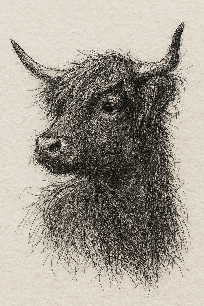 Shaggy Highland Cow by Natalie Bruns