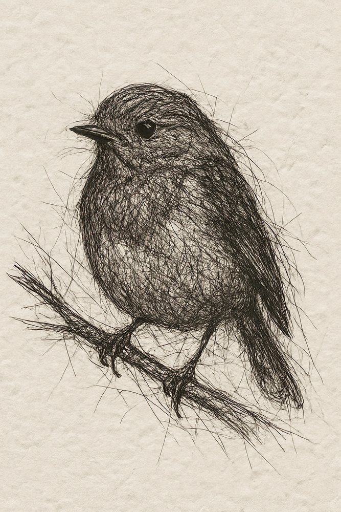 Small Bird Sketch by Natalie Bruns