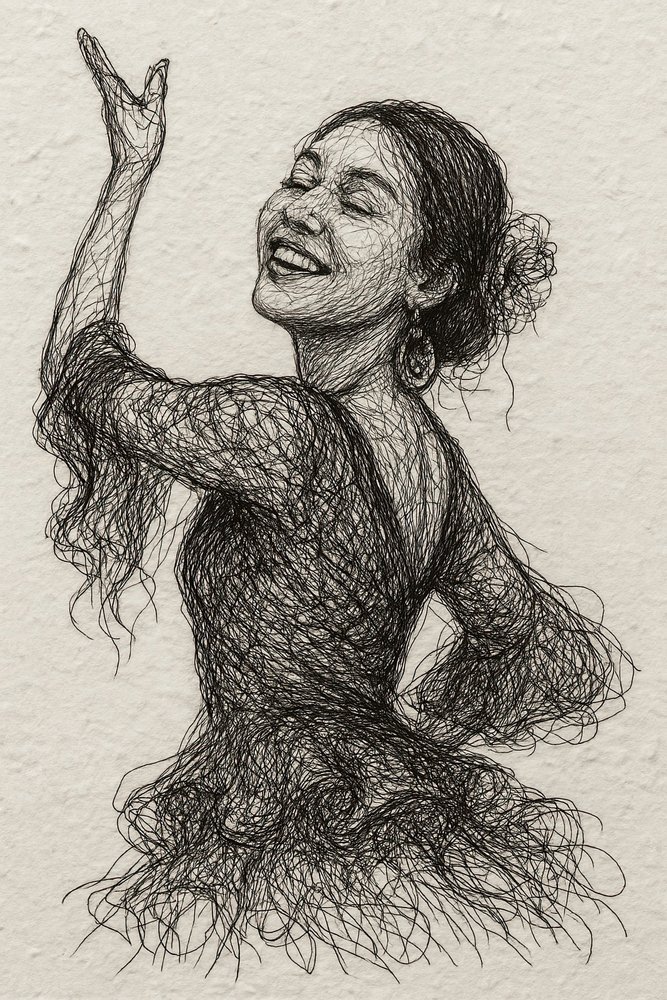 Smiling Flamenco Dancer by Natalie Bruns