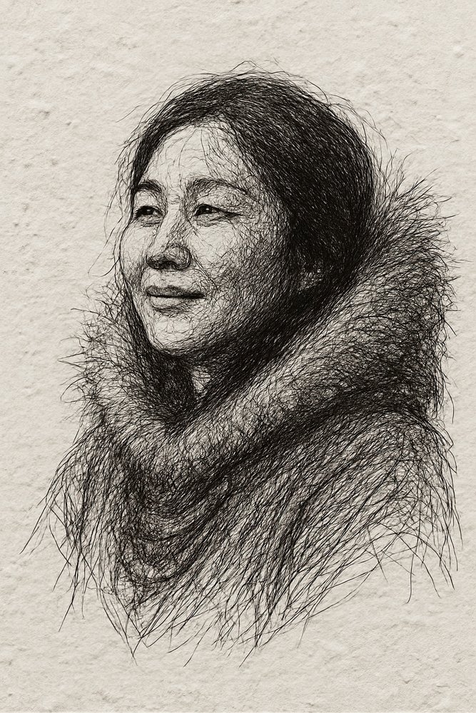 Smiling Woman in Fur by Natalie Bruns