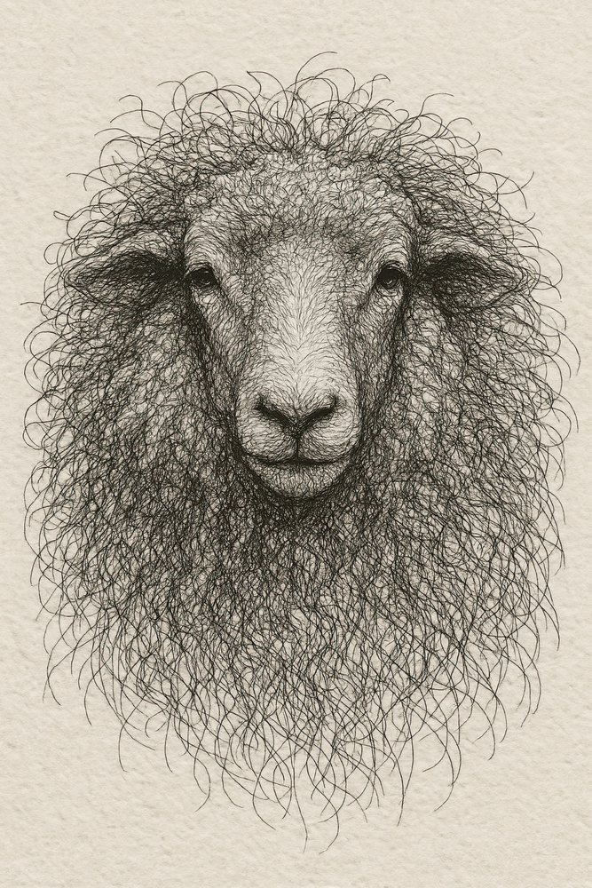 Textured Wool Sheep by Natalie Bruns