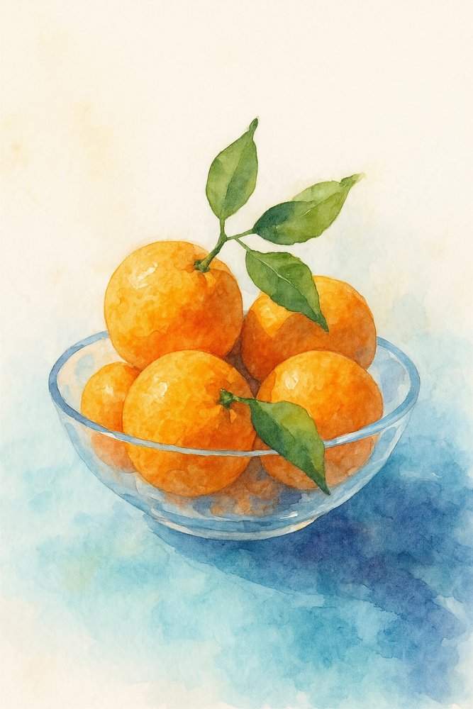Watercolor Citrus Still Life by Natalie Bruns