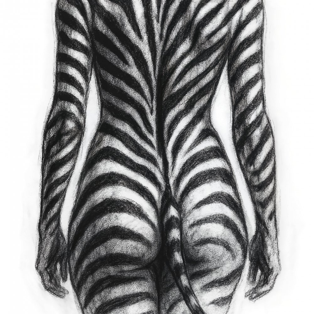 Zebra Striped Figure by Natalie Bruns