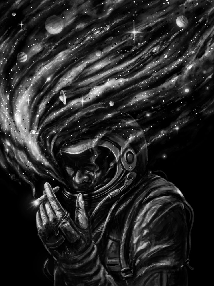 Astronaut Cosmic Smoke by Nicebleed