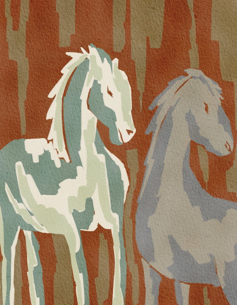 Abstract Forest Horses by Nikita Jariwala