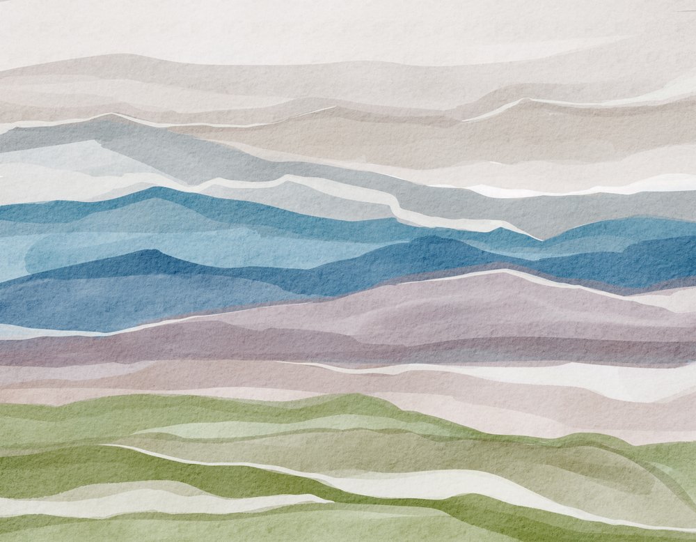 Abstract Watercolor Mountains by Nikita Jariwala