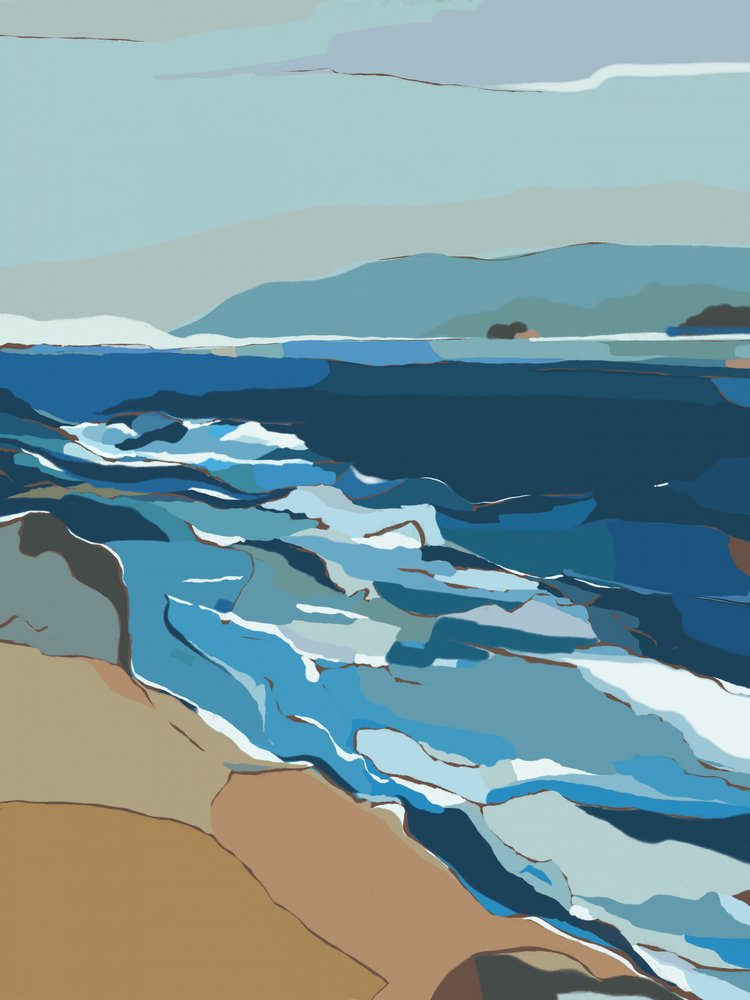 Blue Ocean Shore by Nikita Jariwala