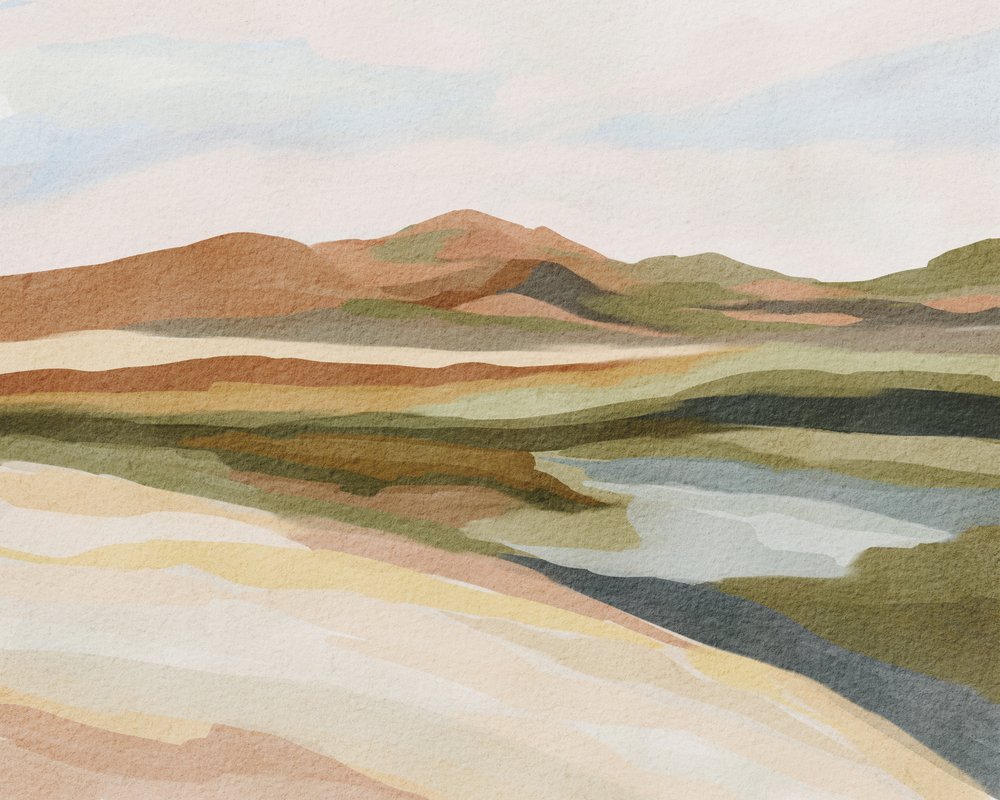 Calm Watercolor Landscape by Nikita Jariwala
