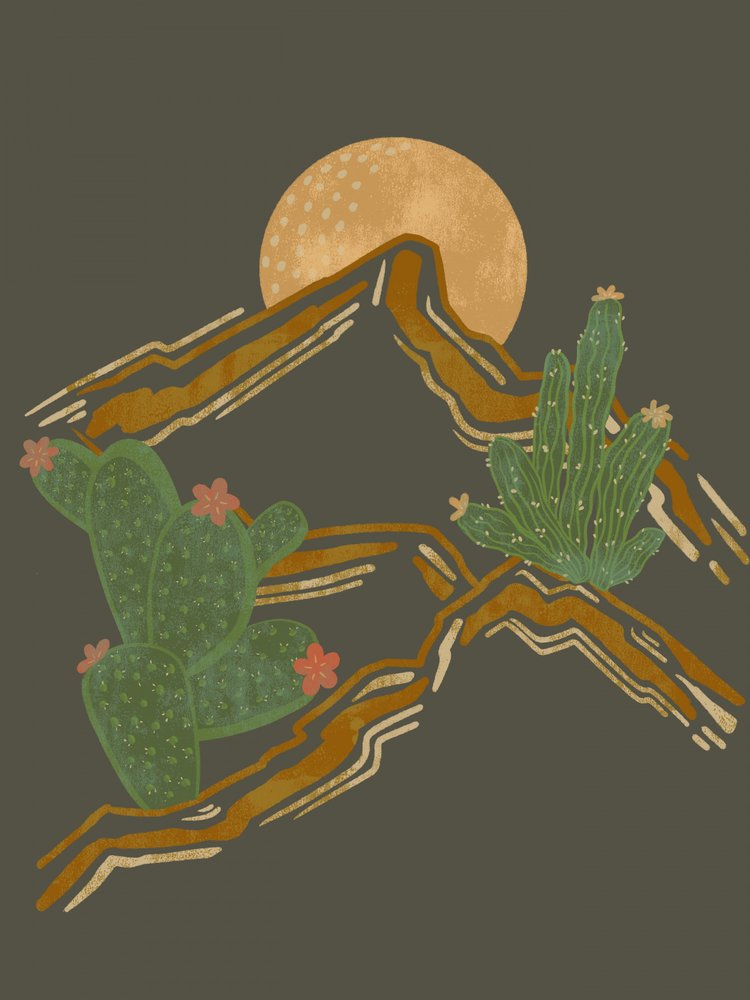 Desert Cacti Moon by Nikita Jariwala