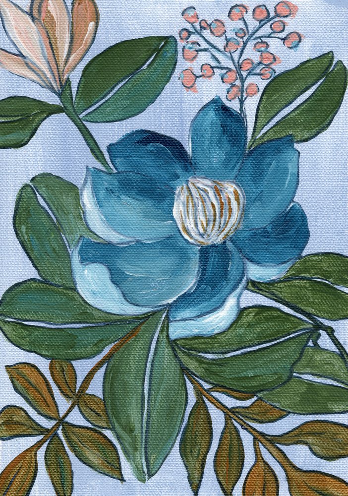 Elegant Blue Bloom by Nikita Jariwala