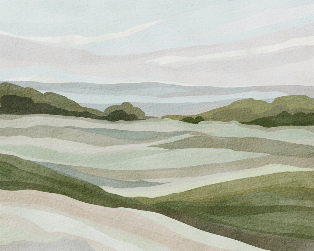 Rolling Pastel Landscape by Nikita Jariwala