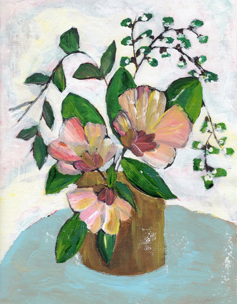 Soft Pink Floral Still Life by Nikita Jariwala