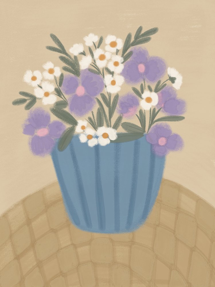 Soft Purple Flowers by Nikita Jariwala