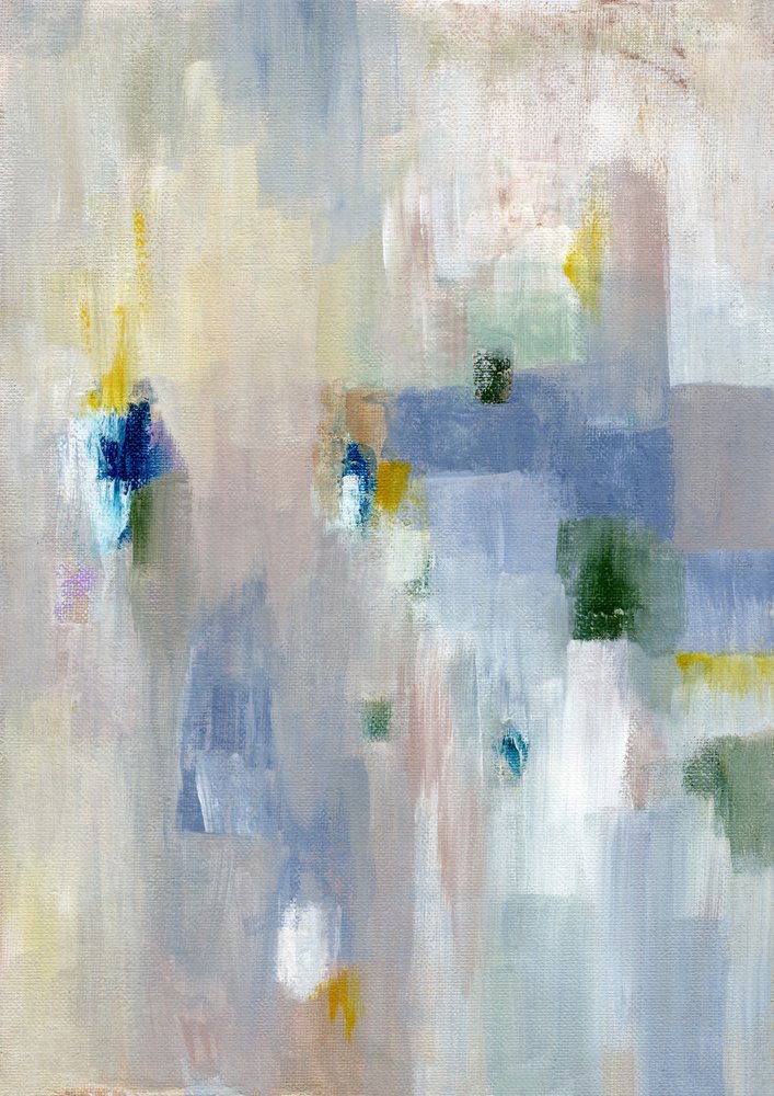 Subtle Blue Yellow Abstract by Nikita Jariwala