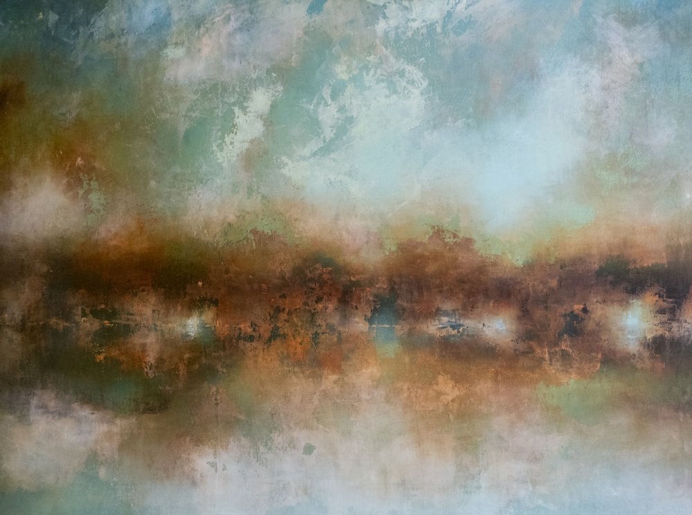 Misty Abstract Landscape by Nizaket Sinanovska