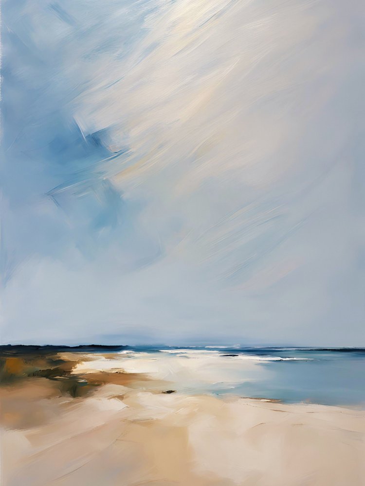 Abstract Beach Serenity by Ohkimiko