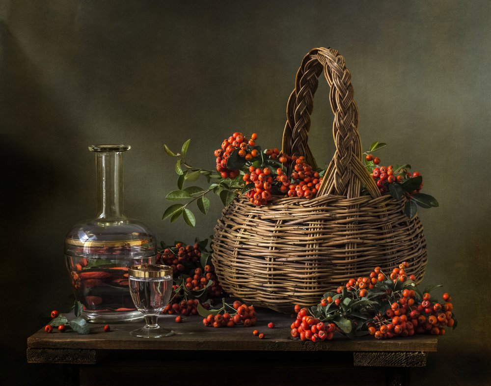 Harvest Berries And Decanter by Olga Aleksandrovna