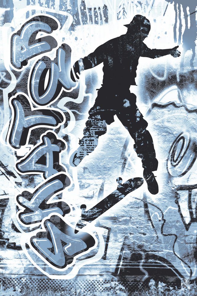 Graffiti Skateboard Action by Osvaldo Russo