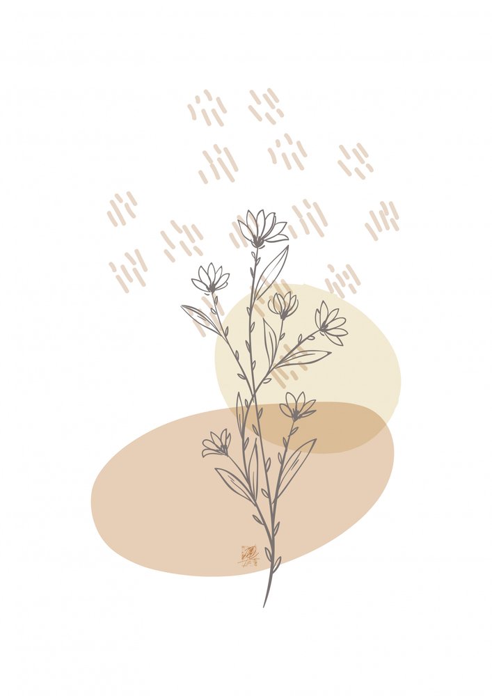 Neutral Floral Sketch by Osvaldo Russo