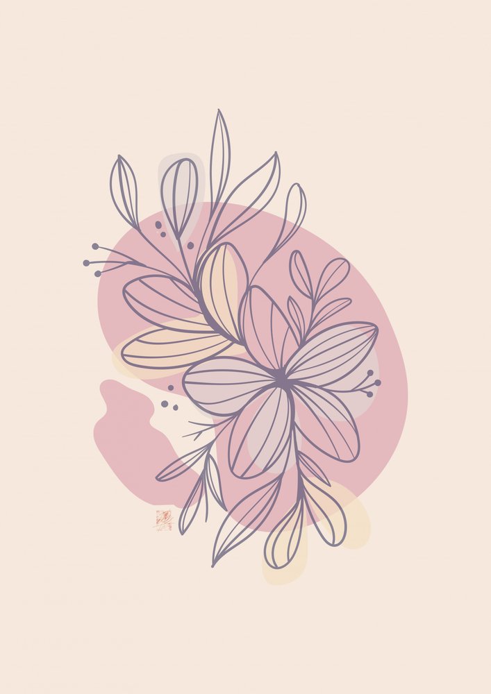 Pastel Floral Lines by Osvaldo Russo