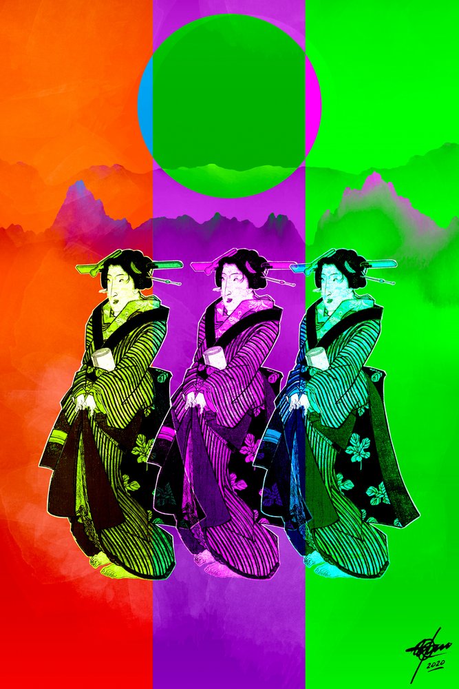 Pop Art Geisha Trio by Osvaldo Russo