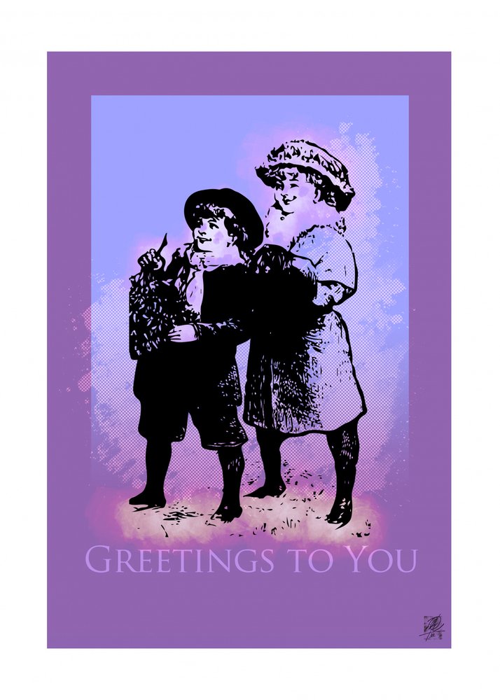 Purple Vintage Children by Osvaldo Russo