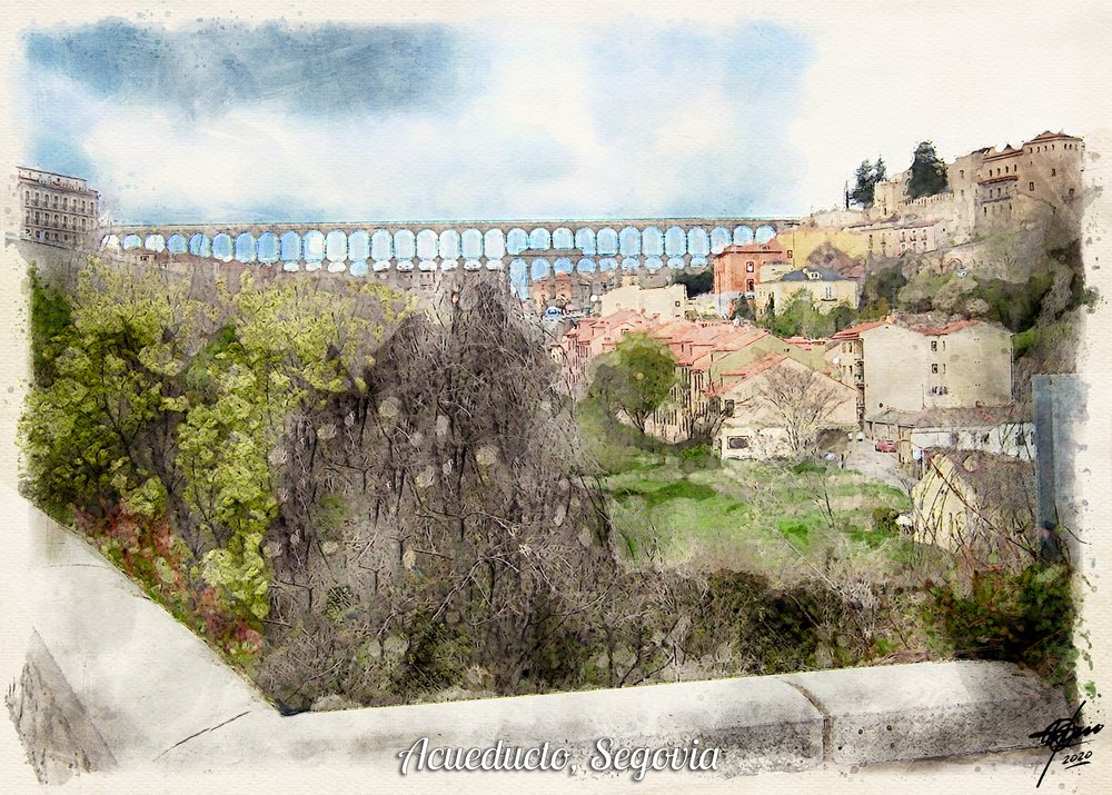Roman Aqueduct Segovia by Osvaldo Russo
