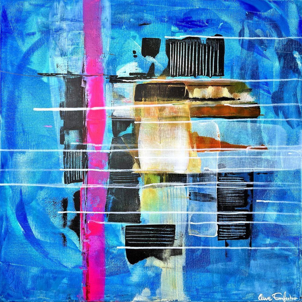 Abstract Lines Blue by Owe Emfestav