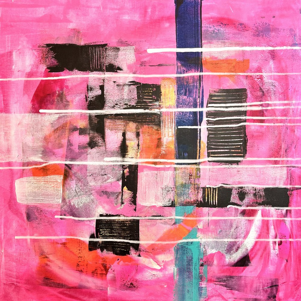 Vibrant Pink Abstract by Owe Emfestav