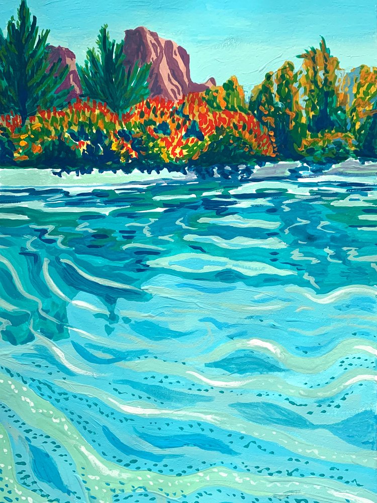 Colorful Mountain River by Pauline Wegman | Key and Sea Creative