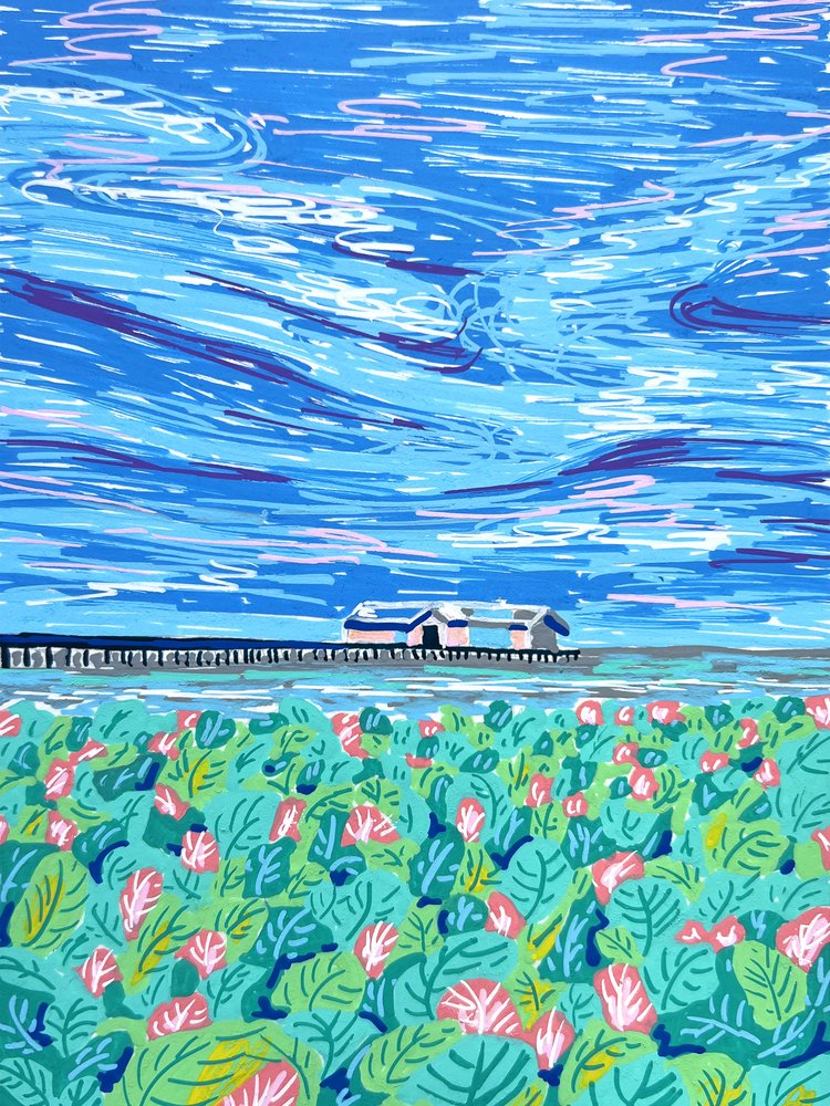 Vibrant Coastal Pier by Pauline Wegman | Key and Sea Creative