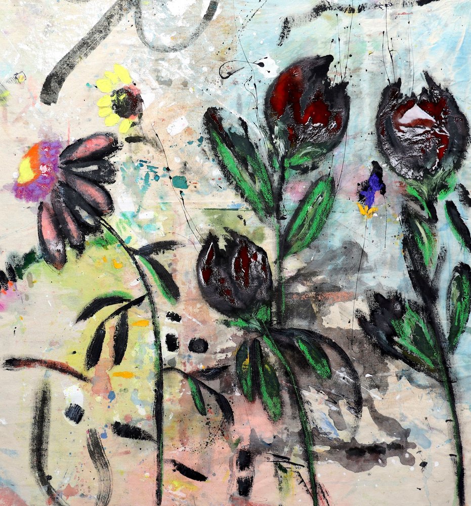 Moody Abstract Blooms by Poonam Choudhary
