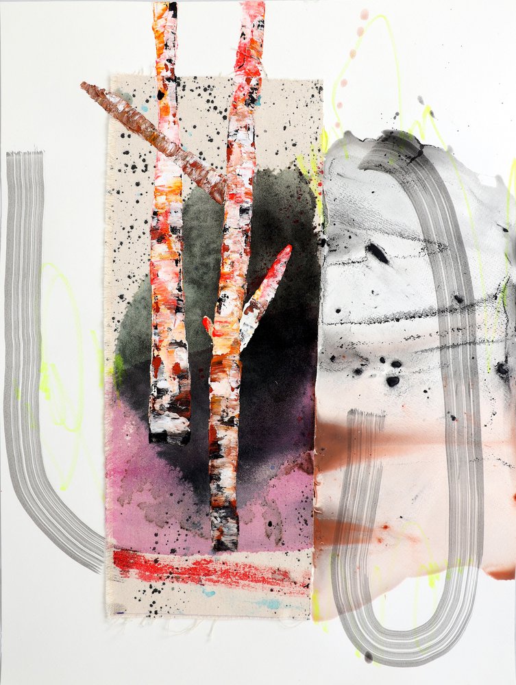Vibrant Abstract Birches by Poonam Choudhary
