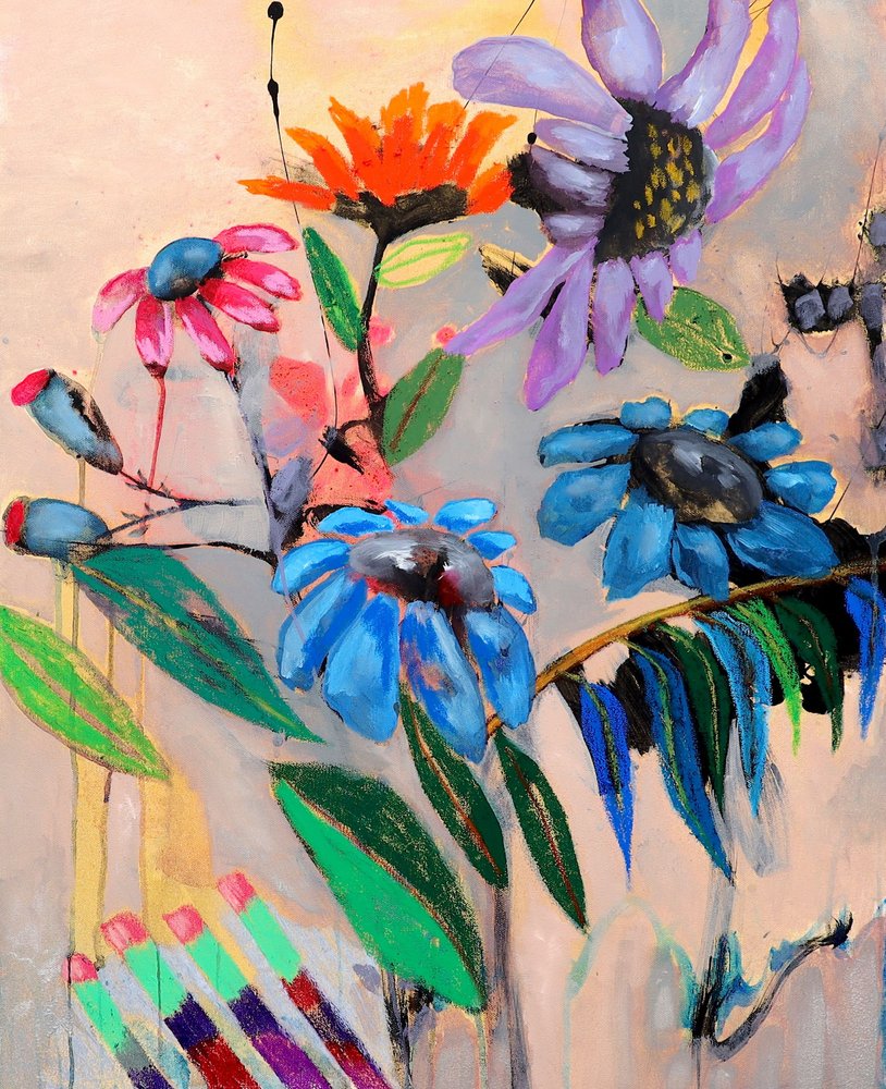 Vibrant Abstract Flowers by Poonam Choudhary