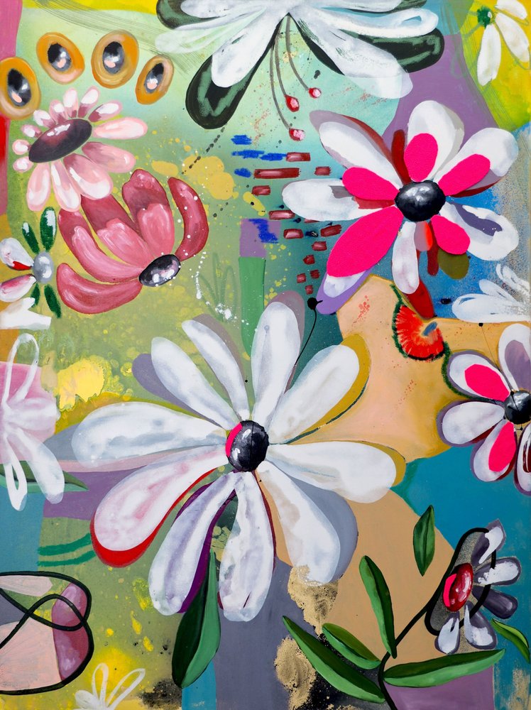 Vibrant Abstract Flowers by Poonam Choudhary