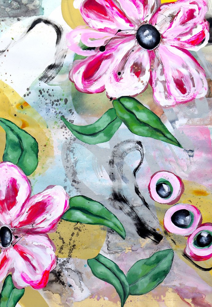 Vibrant Floral Abstract by Poonam Choudhary