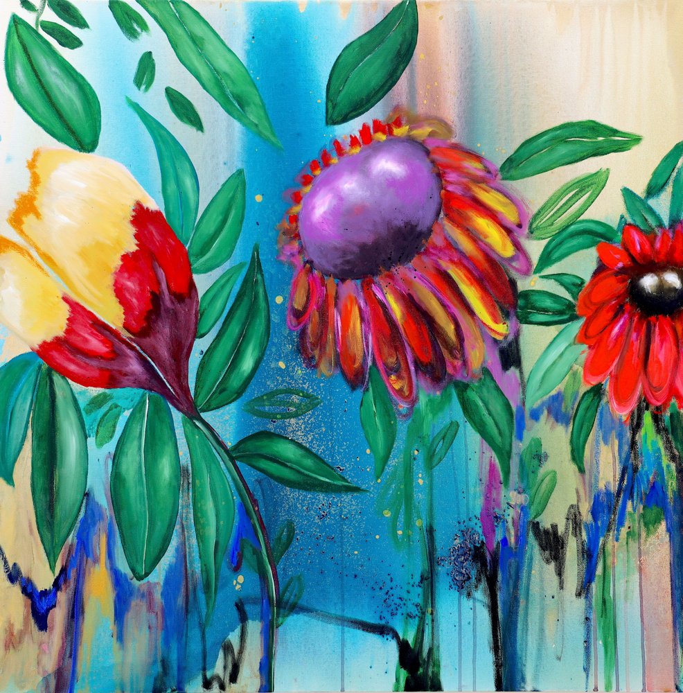 Vibrant Floral Bloom by Poonam Choudhary