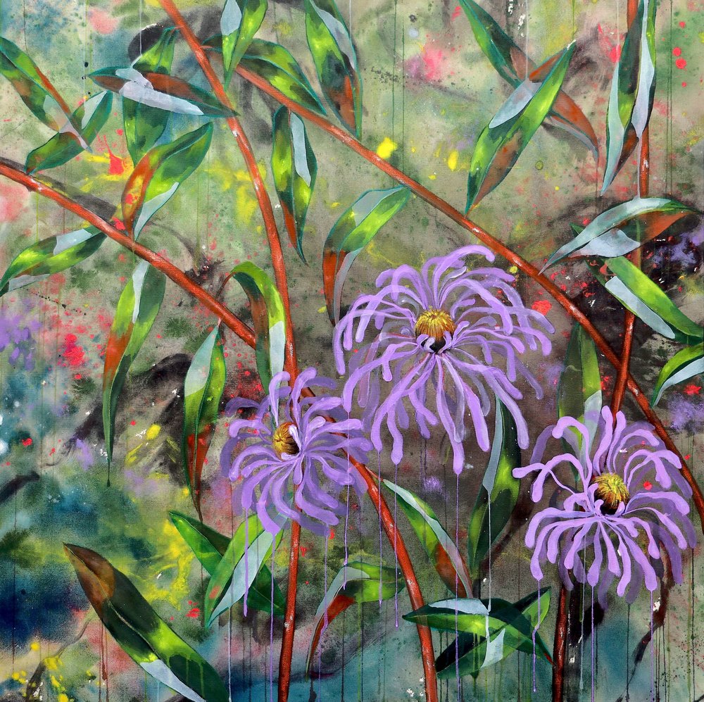 Vibrant Purple Garden Blooms by Poonam Choudhary