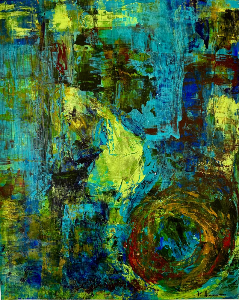 Dynamic Teal Abstract Swirls by Preston Harmon