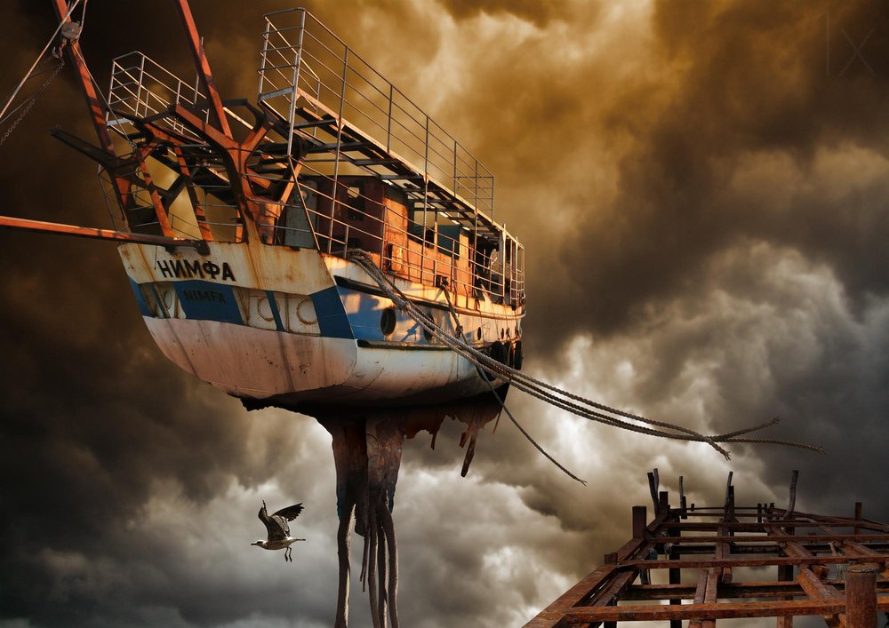 Dramatic Flying Ship by Radoslav Penchev