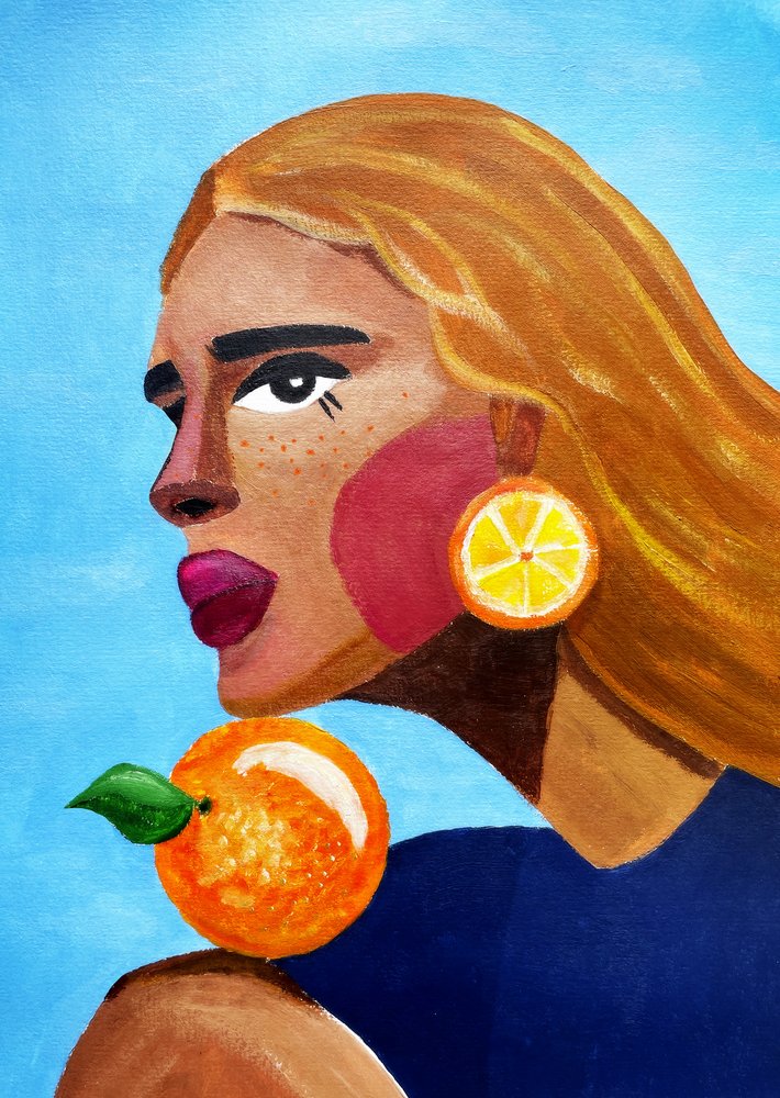 Woman With Orange by Raissa Oltmanns