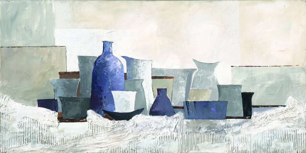 Modern Blue Still Life by Renate Holzner