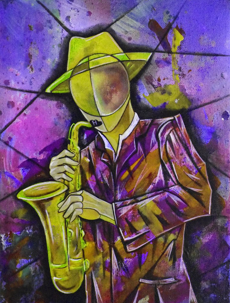 Abstract Jazz Saxophonist by Ricardo Maya