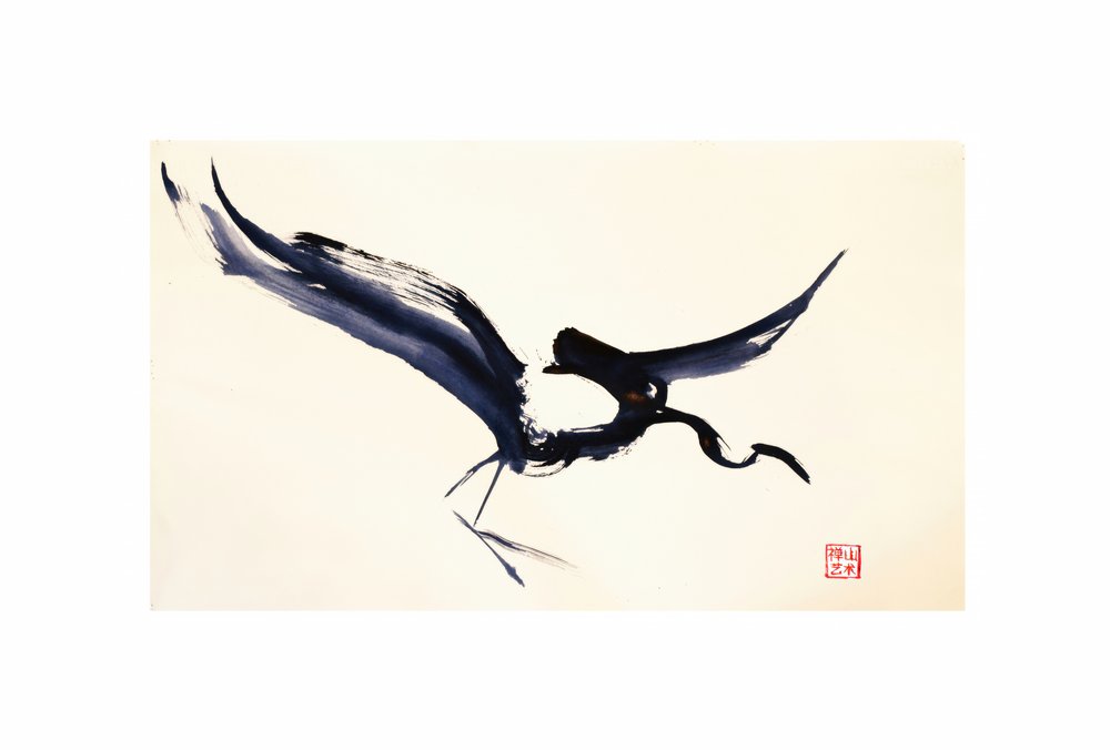 Flying Ink Crane by RodMacIver
