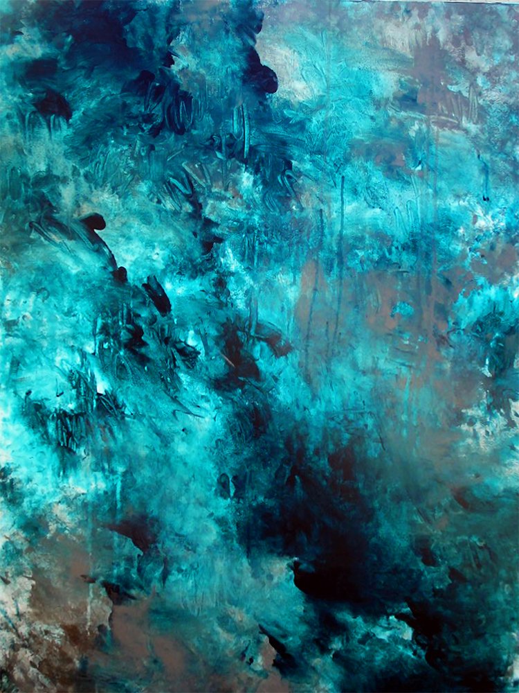 Deep Teal Swirl by Ron Halfant