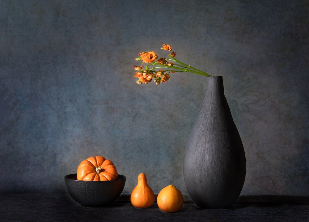 Orange Autumn Still Life by Rong Wei