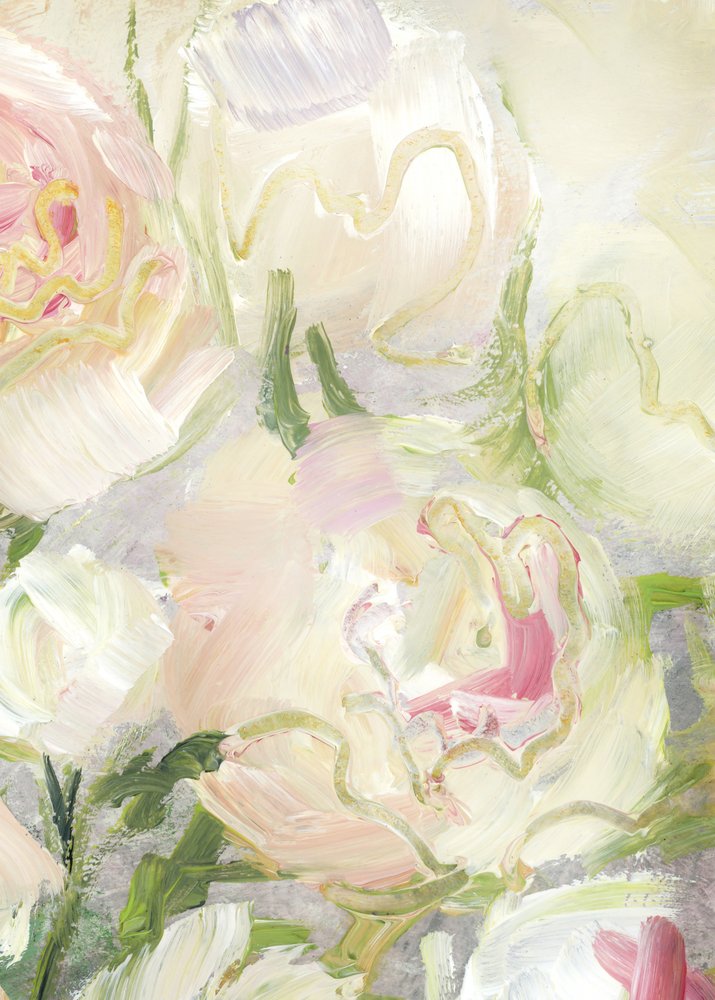 Creamy Pink Flowers by Rosana Laiz Blursbyai