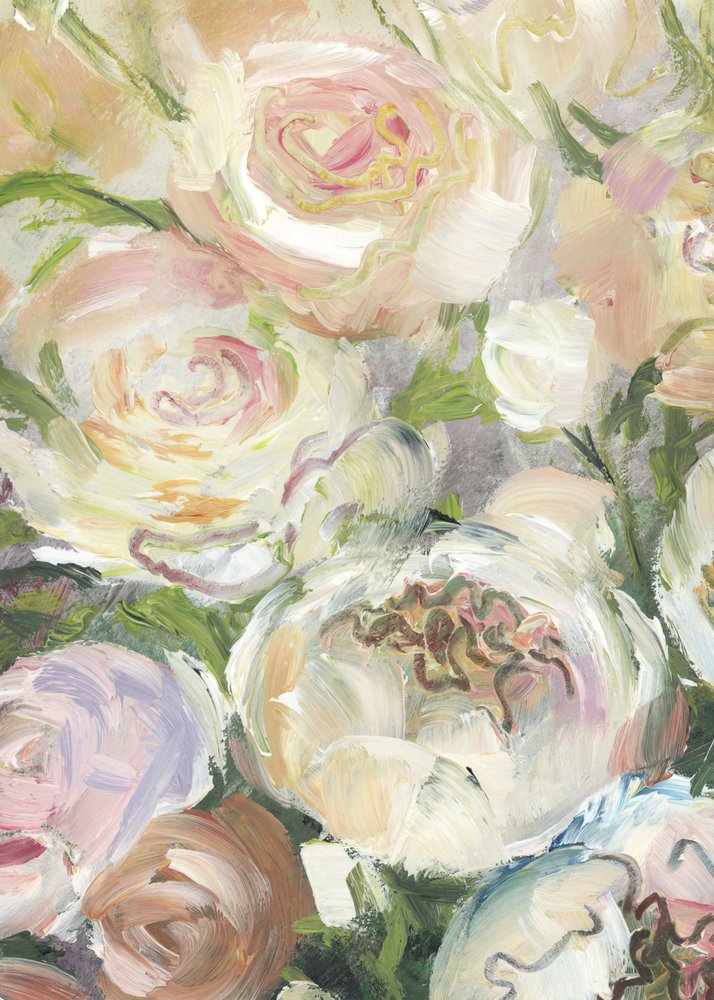 Pastel Rose Peonies by Rosana Laiz Blursbyai