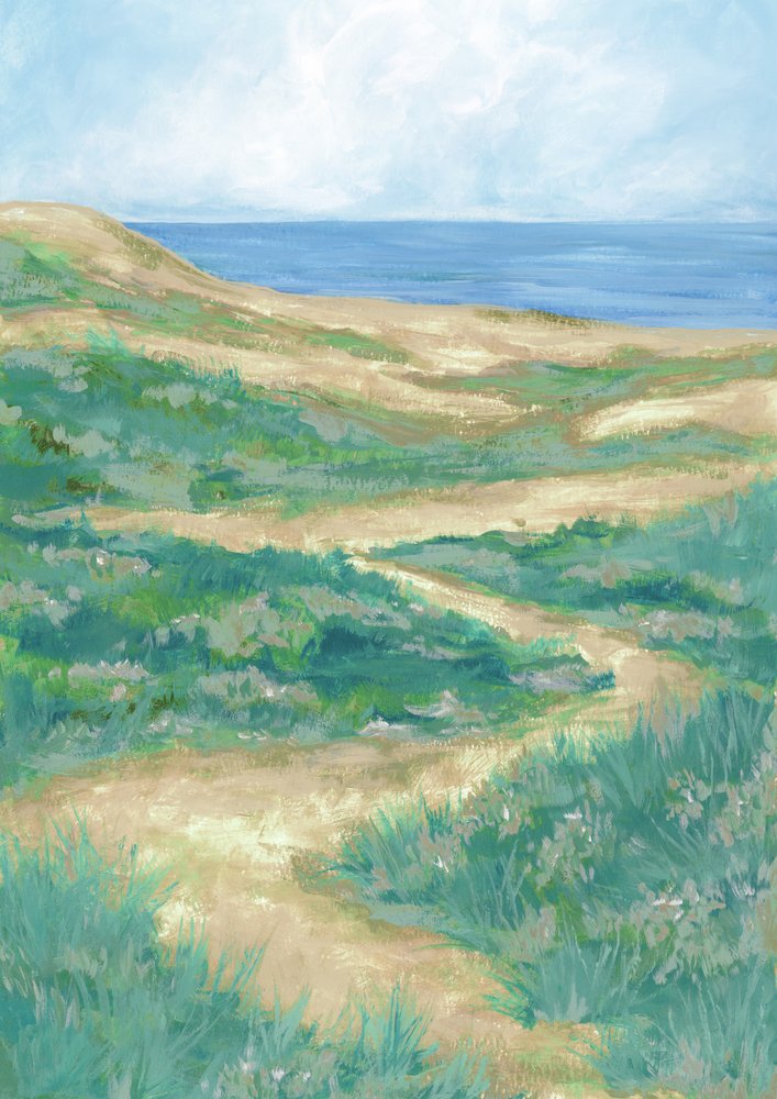 Serene Coastal Path by Rosana Laiz Blursbyai